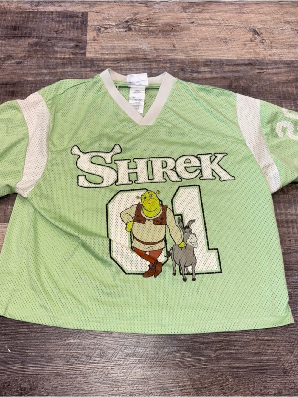 Shrek Dreamworks Women XS Crop Top Jersey Soccor Football 01 Donkey Far Away